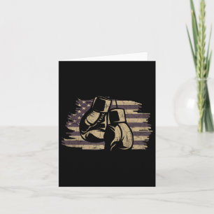 Tarjeta Guantes de boxeo Bandera estadounidense Retro Boxe