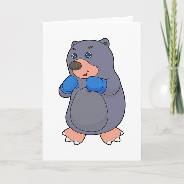 Tarjeta Guantes de boxeo Boxeador de boxeo (Anverso)