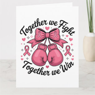 Tarjeta Guantes de boxeo con cinta rosa concienciación sob