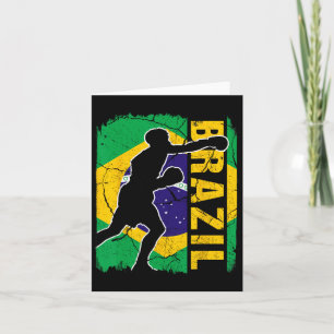 Tarjeta Guantes de boxeo de Brasil con bandera de Brasil