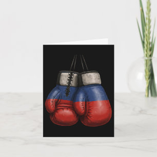 Tarjeta Guantes De Boxeo De Estilo Vintage Rusos Con Rusia