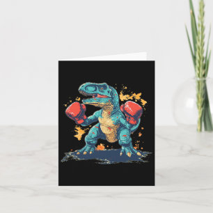 Tarjeta Guantes de boxeo de Guay con dinosaurio