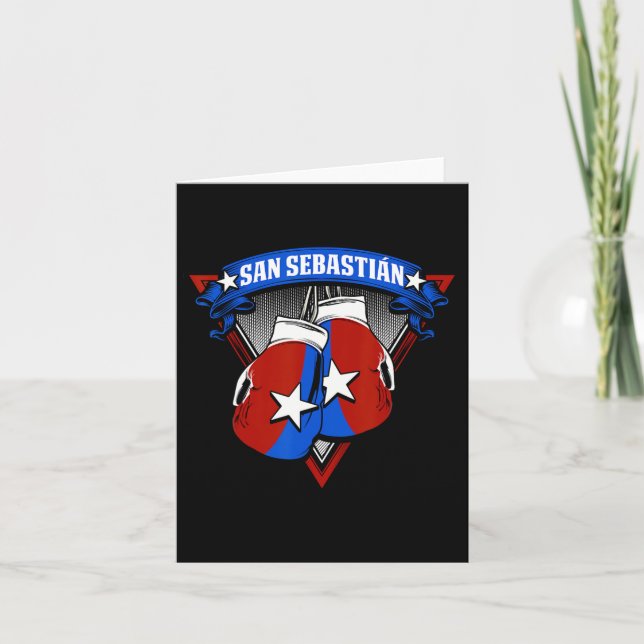 Tarjeta Guantes de boxeo de San Sebastián Puerto Rico (Anverso)