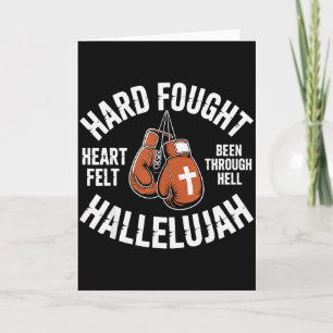 Tarjeta Guantes de Boxeo Hallelujah de Lucha Dura Caja Cri
