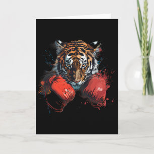 Tarjeta Guantes de boxeo para amantes del boxeo de tigre K