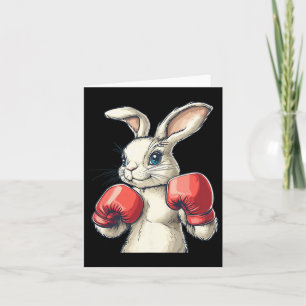 Tarjeta Guantes De Boxeo Rojo Y Traje De Conejo Cubierto