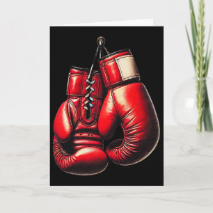 Tarjeta Guantes de Boxeo Rojos Boxeo Deporte Boxeador Kick