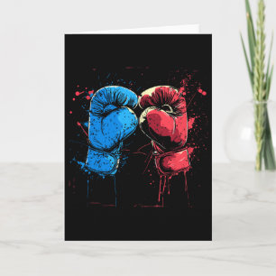 Tarjeta Guantes de Kickboxing Gráfico Artes Marciales
