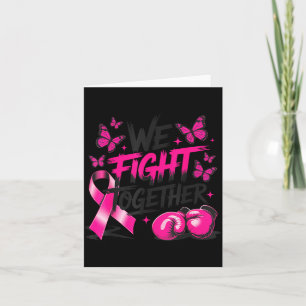 Tarjeta Guantes de lucha juntos Luchamos contra el cáncer 