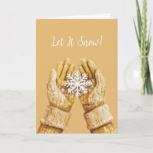 Tarjeta Guantes de Navidad Copo de Nieve Manos de Oro Amar