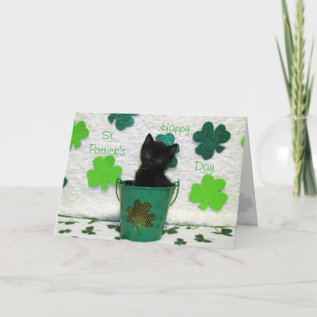 Tarjeta Guapo gato Jack The St. Patrick's Day Cat (Anverso)