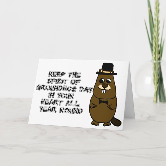 Tarjeta Guarda el Día del Espíritu de la Groundhog en tu c (Anverso)