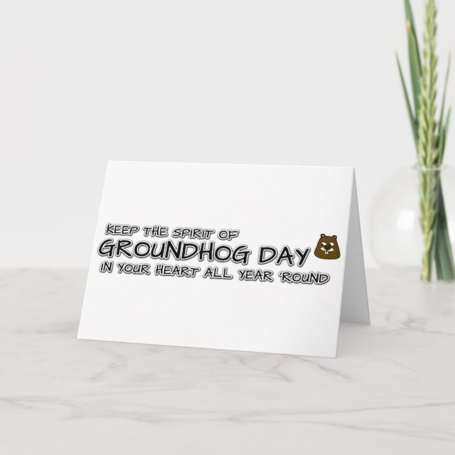 Tarjeta Guarda el Día del Espíritu de la Groundhog en tu c (Anverso)
