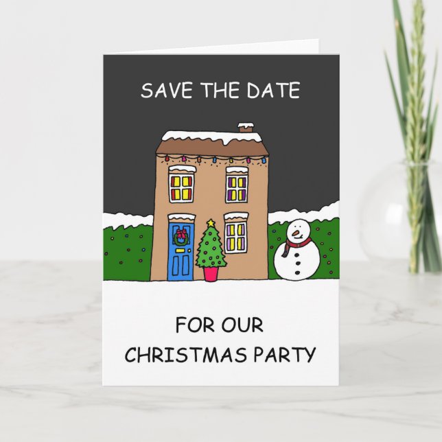 Tarjeta Guardar la casa del Personalizado Fiesta de Navida (Anverso)