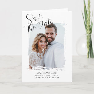 Tarjeta Guardar la fecha de la boda con foto moderna