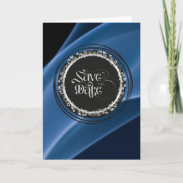 Tarjeta Guardar La Fecha (Proverbios 18:22) Azul/Negro/Pla