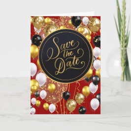 Tarjeta Guardar La Fecha (Proverbios 18:22) Rojo/Oro/Blanc