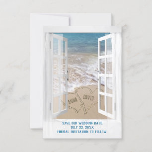 Tarjeta Guardar La Ventana De Playa De Fecha Abierta