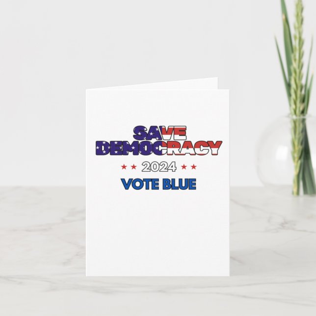Tarjeta Guardar voto democrático azul (Anverso)