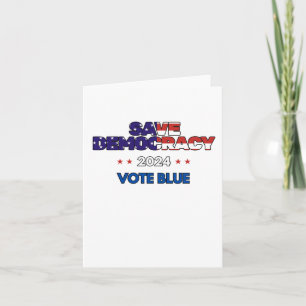 Tarjeta Guardar voto democrático azul