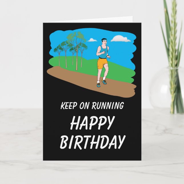 Tarjeta Guarde en funcionar con feliz cumpleaños (Anverso)