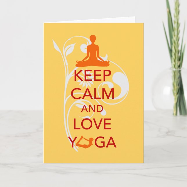 Tarjeta Guarde la calma y ame la yoga - diseño único de la (Anverso)