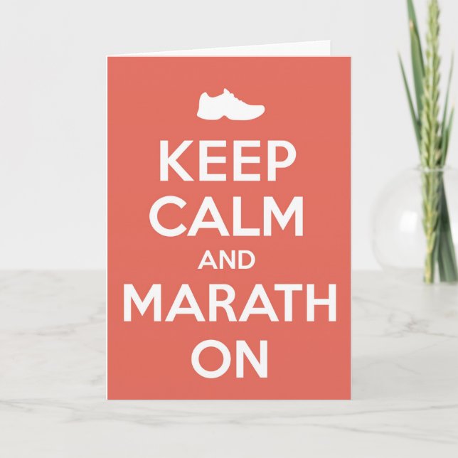 Tarjeta Guarde la calma y el maratón (Anverso)