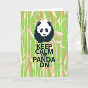 Tarjeta Guarde la calma y la panda en el regalo original