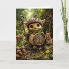 Tarjeta Guardián de la bellota Cute Monstruo del bosque