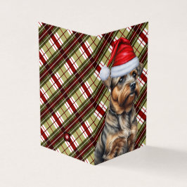 Tarjeta Guarnición de la festividad verde roja del perro d