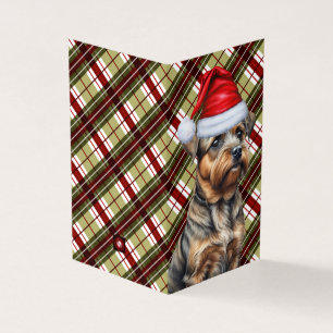 Tarjeta Guarnición de la festividad verde roja del perro d