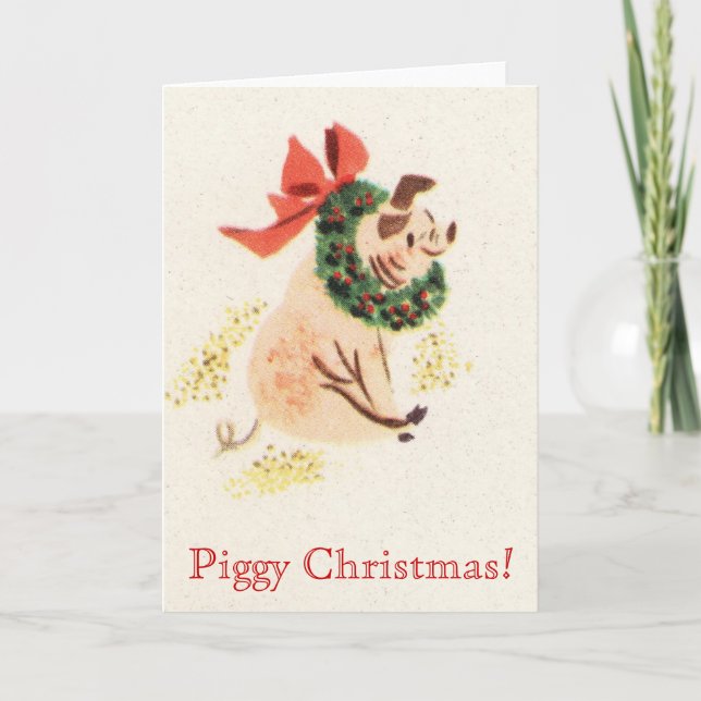 Tarjeta guarra del vintage del navidad con el (Anverso)