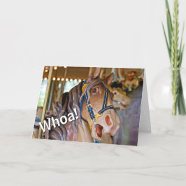 Tarjeta ¡Guau! Mira quién es el 40 Carrusel Horse feliz cu