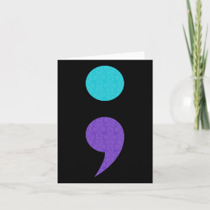 Tarjeta Guay Arte De Semicolón Rótulo Para La Prevención D
