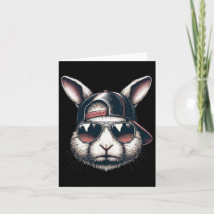 Tarjeta Guay Bunny Face con Sungles Happy Easter Boys Men