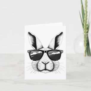 Tarjeta Guay Bunny Face Sungles Funny Easter Bunny Rabbit