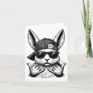 Tarjeta Guay Bunny Face Sungles Rabbit Easter Day Niños