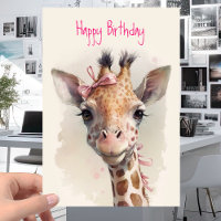 Guay Cute Giraffe - Feliz cumpleaños divertida