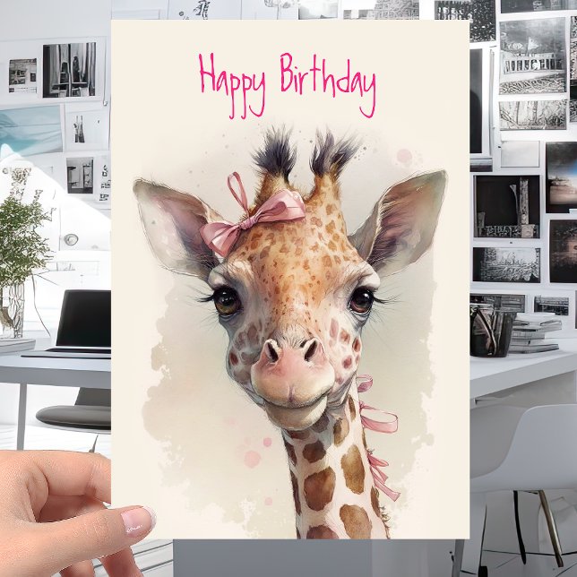 Tarjeta Guay Cute Giraffe - Feliz cumpleaños divertida (Subido por el creador)