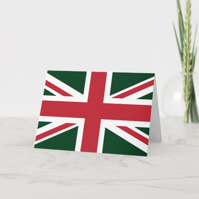 Tarjeta Guay Dark Green Red Union Jack British (UK) Flag (Anverso)