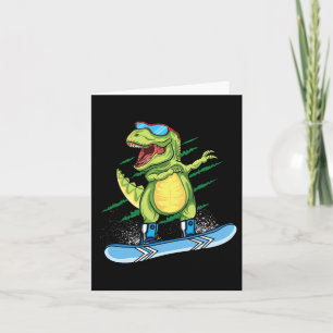 Tarjeta Guay Dinosaur Snowboarding Skibing T Rex Sn
