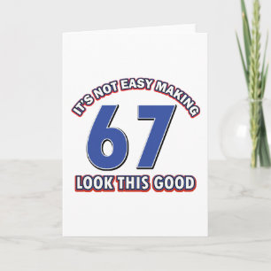 Tarjeta Guay diseños del cumpleaños de 67 años