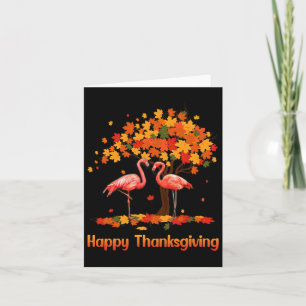 Tarjeta Guay Feliz Día de Acción de Gracias Caída Flamingo