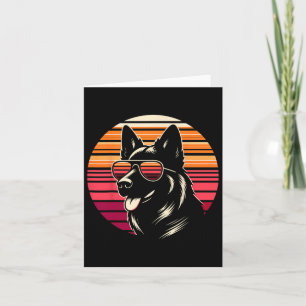 Tarjeta Guay German Shepherd Dog Retro Sunset Art Style Ch