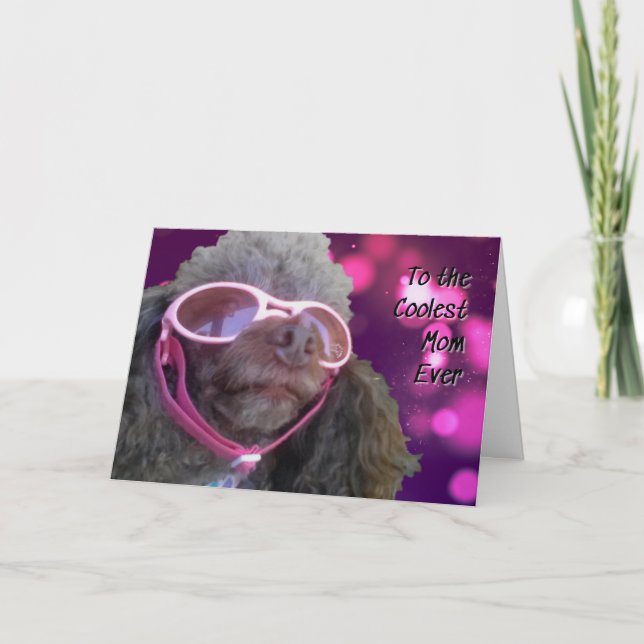 Tarjeta Guay Mom Poodle Happy Mothers Day (Anverso)