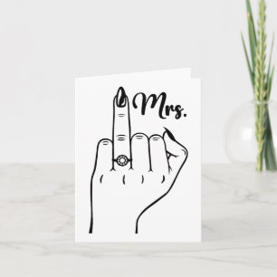 Tarjeta Guay Mrs Just Married Wife Boda Finger Ring Br
