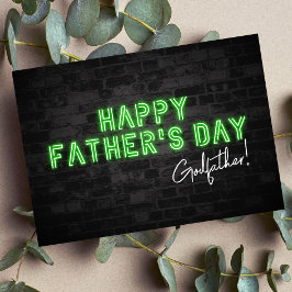 Tarjeta Guay Neon Happy Father's Day Card for Godfather