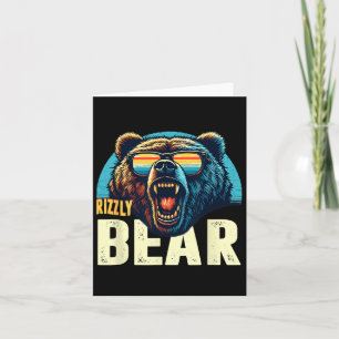 Tarjeta Guay Rizzly Bear Viendo Sungles Senderismo Camping