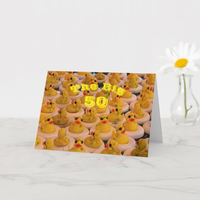 Tarjeta Guay Yellow Rubber Ducks Funny 50 cumpleaños (Planta pequeña)