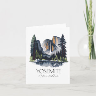 Tarjeta Guay Yosemite National Park Senderismo Watercolor